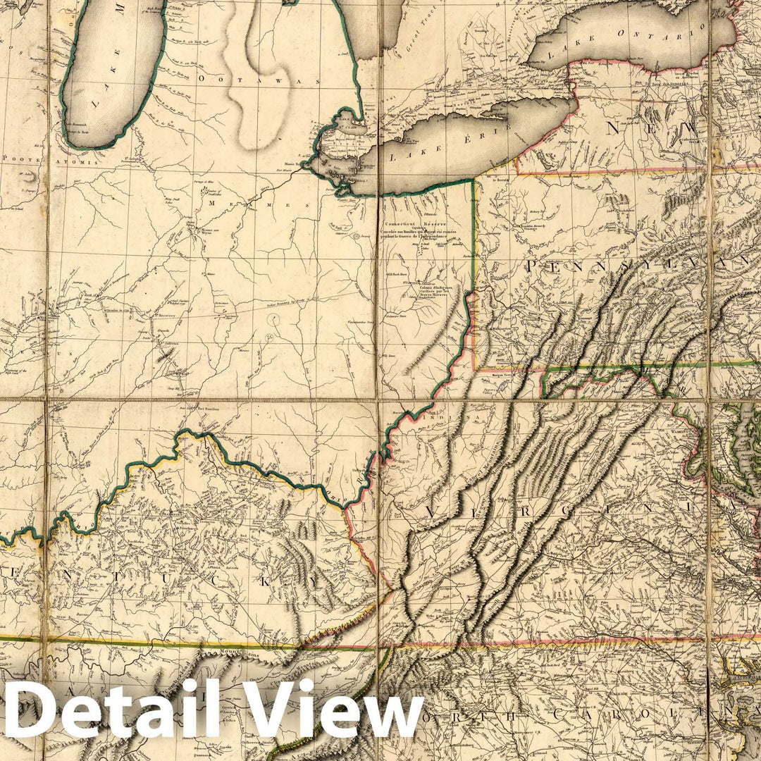 Historic Wall Map : Case Map, United States of Nth. America. 1802 - Vintage Wall Art