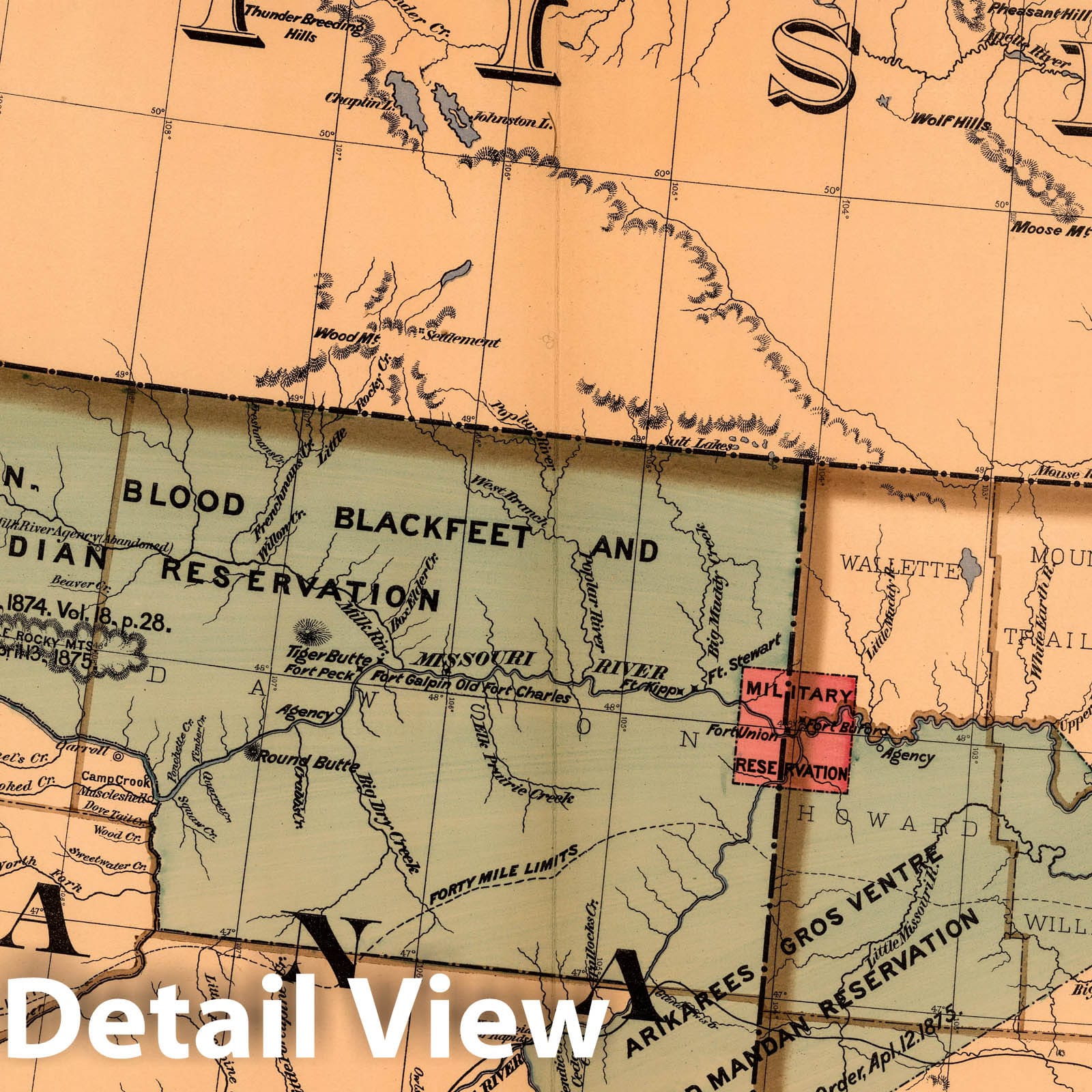 Historic Map : (Map 12 - Montana, North Dakota), 1878 - Vintage Wall Art