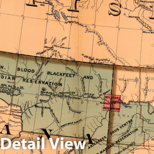 Historic Map : (Map 12 - Montana, North Dakota), 1878 - Vintage Wall Art