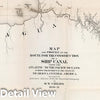 Historic Map : No.IV. Map and profile of the route from construction of a ship canal from the Atlantic to the Pacific oceans, 1866 - Vintage Wall Art