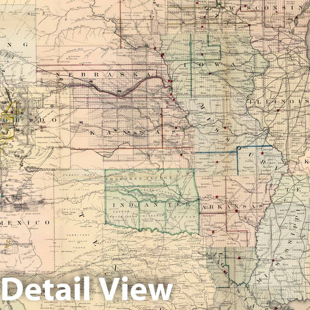 Historic Map : Map of the United States and Territories, 1869 - Vintage Wall Art