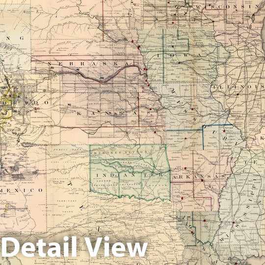 Historic Map : Map of the United States and Territories, 1869 - Vintage Wall Art