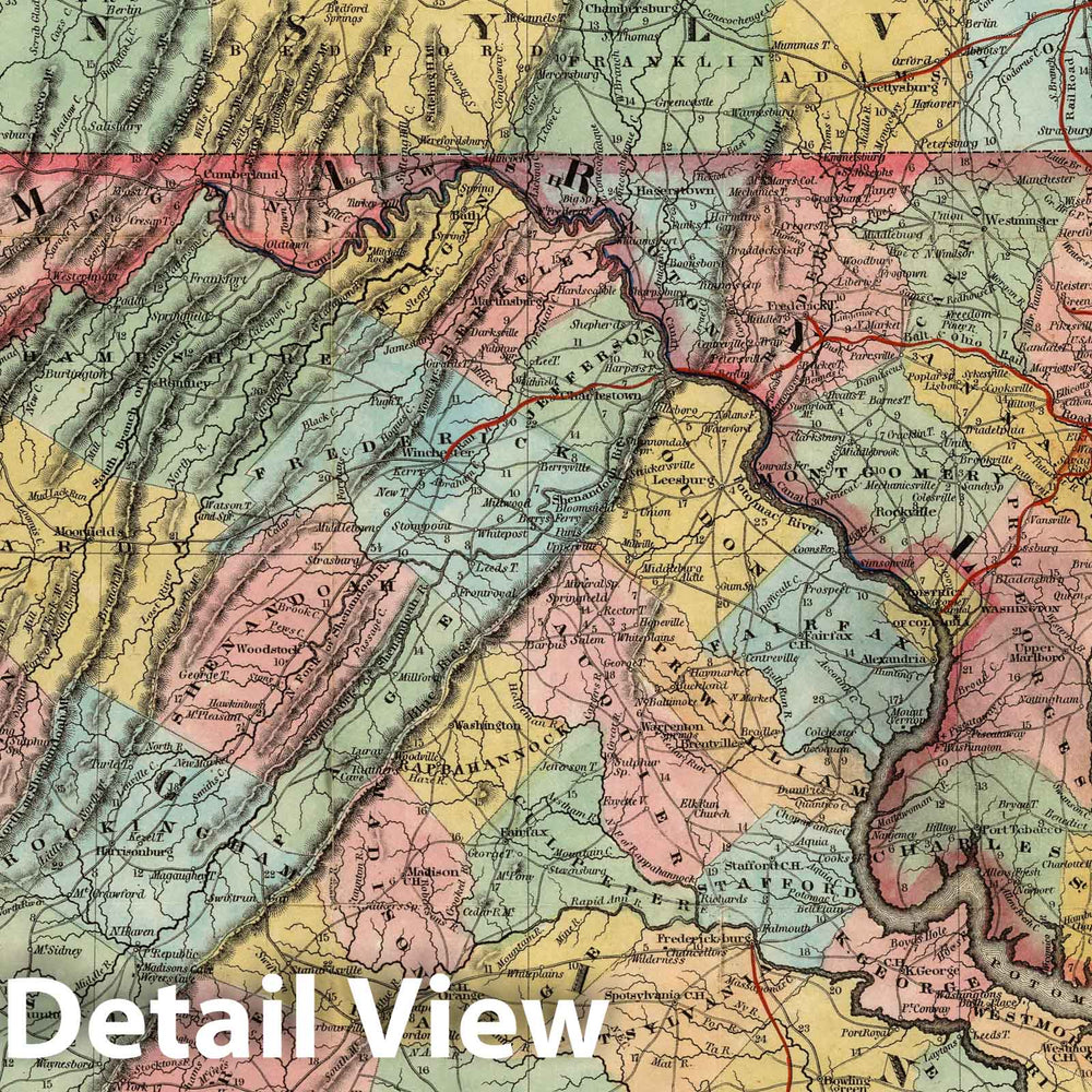 Historic Map : Guide Book, Maryland, Delaware, and Parts of Pennsylvania & Virginia 1836 - Vintage Wall Art