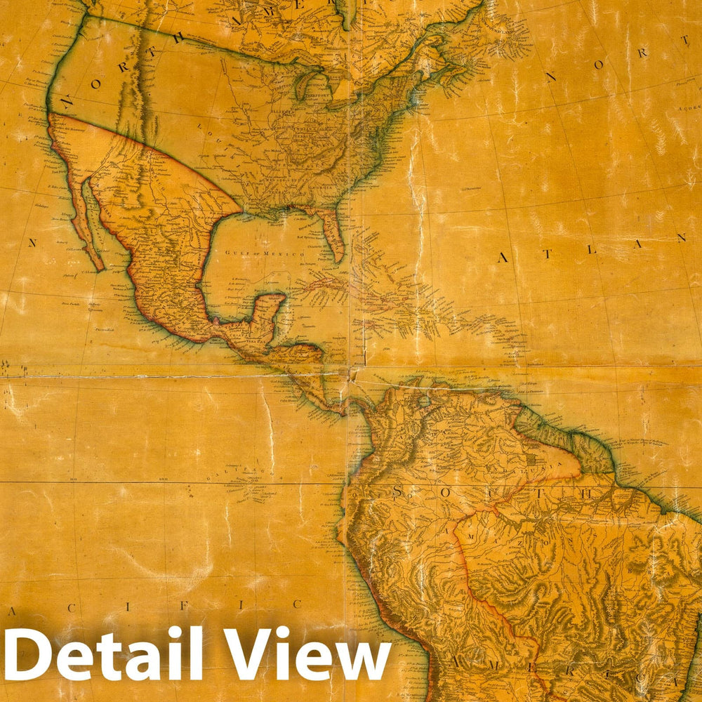 Historic Map : Wall Map, America. 1812 - Vintage Wall Art