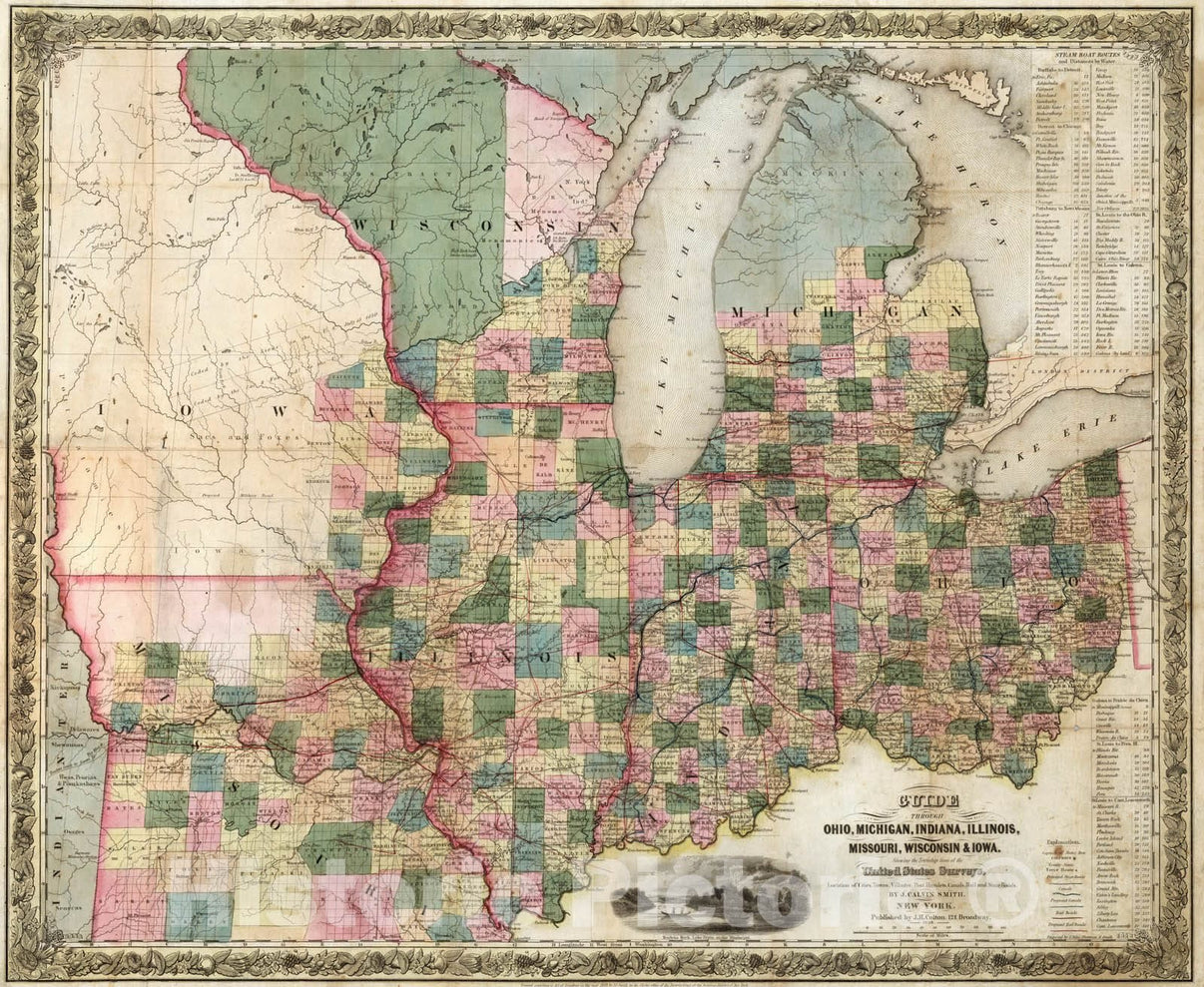 Historic Map : Guide Book, The Western Tourist and Emigrant's Guide 18 ...