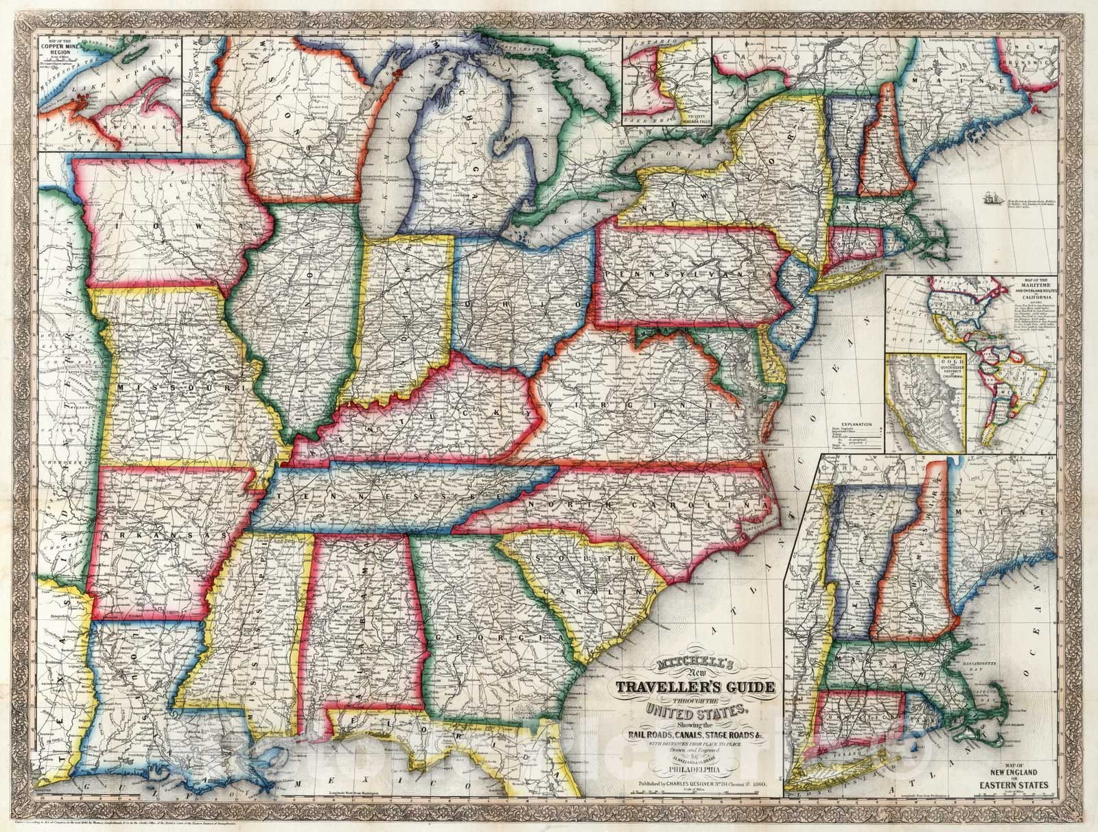Historic Map : Guide Book, United States 1860 v2
