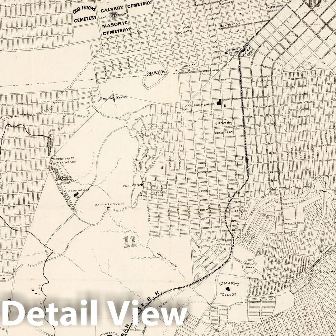 Historic Map : Map And Street Directory of San Francisco, 1870 - Vintage Wall Art