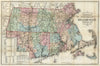 Historic Map - Pocket Map, Massachusetts 1878, - Vintage Wall Art