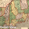 Historic Map : Map of New England, 1847 - Vintage Wall Art