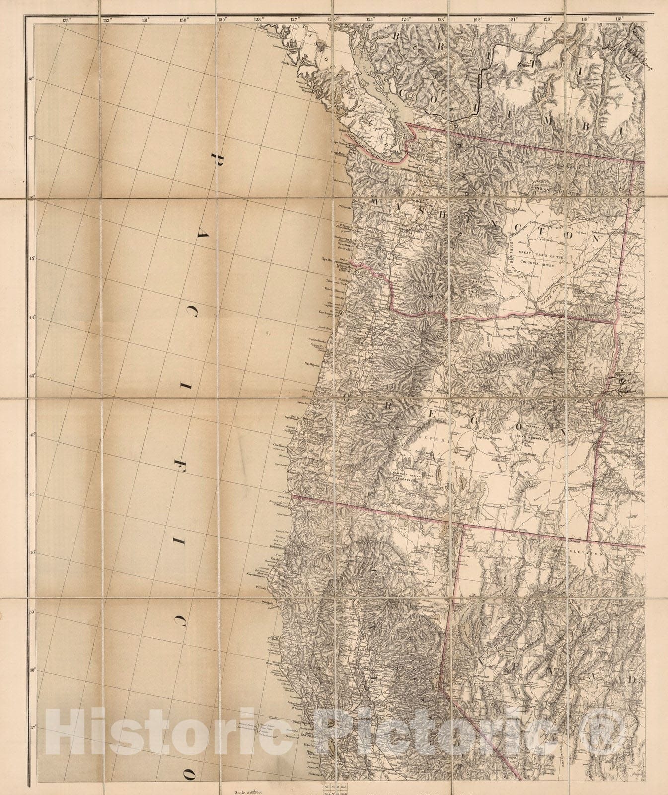 Historic Map : Case Map, U.S. West of Mississippi R. 1. 1879 - Vintage Wall Art