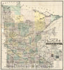 Historic Map : Map of the State of Minnesota, 1882 - Vintage Wall Art