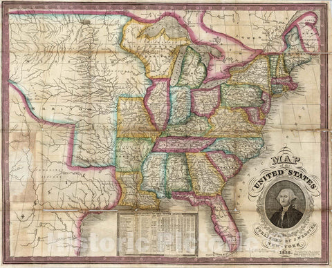 Historic Map : Map of the United States, 1836 - Vintage Wall Art