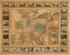 Historic Map : Alden's Pictorial Map of The United States of North America, 1845 - Vintage Wall Art