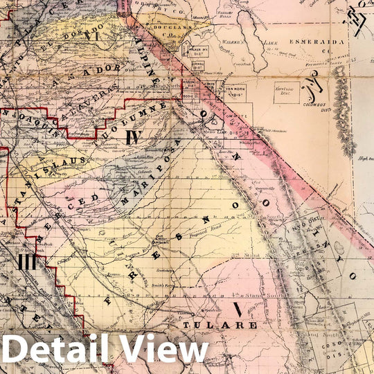 Historic Map : Pocket Map, California And Nevada 1868 - Vintage Wall Art