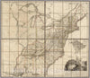 Historic Map : Case Map, United States of Nth. America. 1818 - Vintage Wall Art