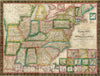 Historic Wall Map : Guide Book, United State 1838 - Vintage Wall Art
