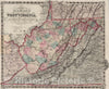 Historic Map - Pocket Map, West Virginia, And Portions of Adjoining States 1877 - Vintage Wall Art