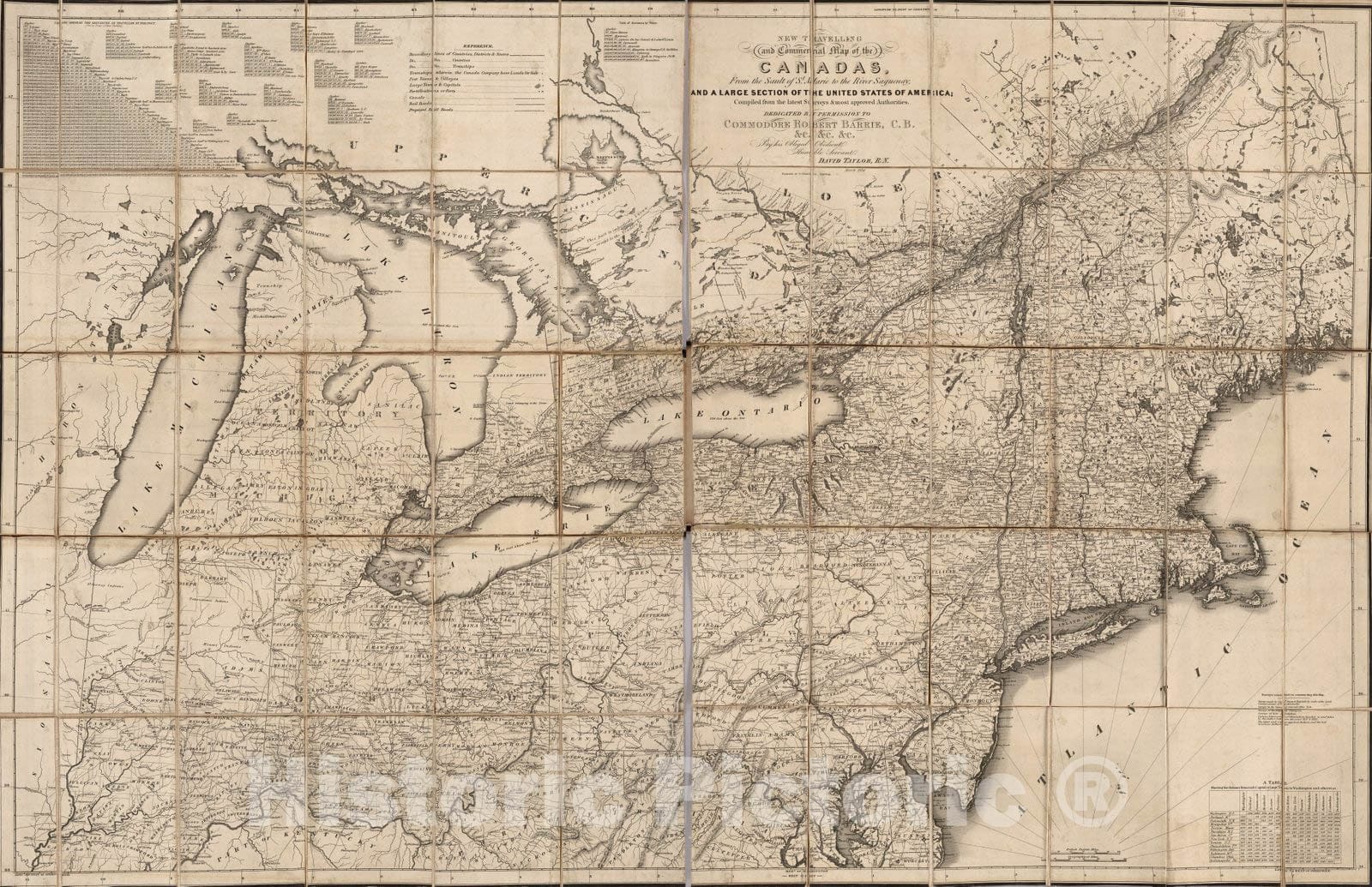 Historic Map : Map of the Canadas, 1834 - Vintage Wall Art