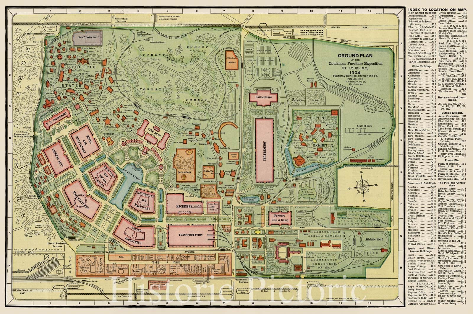 Historic Map : Pocket Map, Louisiana Purchase Exposition St. Louis 1904 - Vintage Wall Art