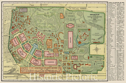 Historic Map : Pocket Map, Louisiana Purchase Exposition St. Louis 1904 - Vintage Wall Art