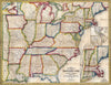Historic Map : Guide Book, Guide Through The United States 1850 - Vintage Wall Art