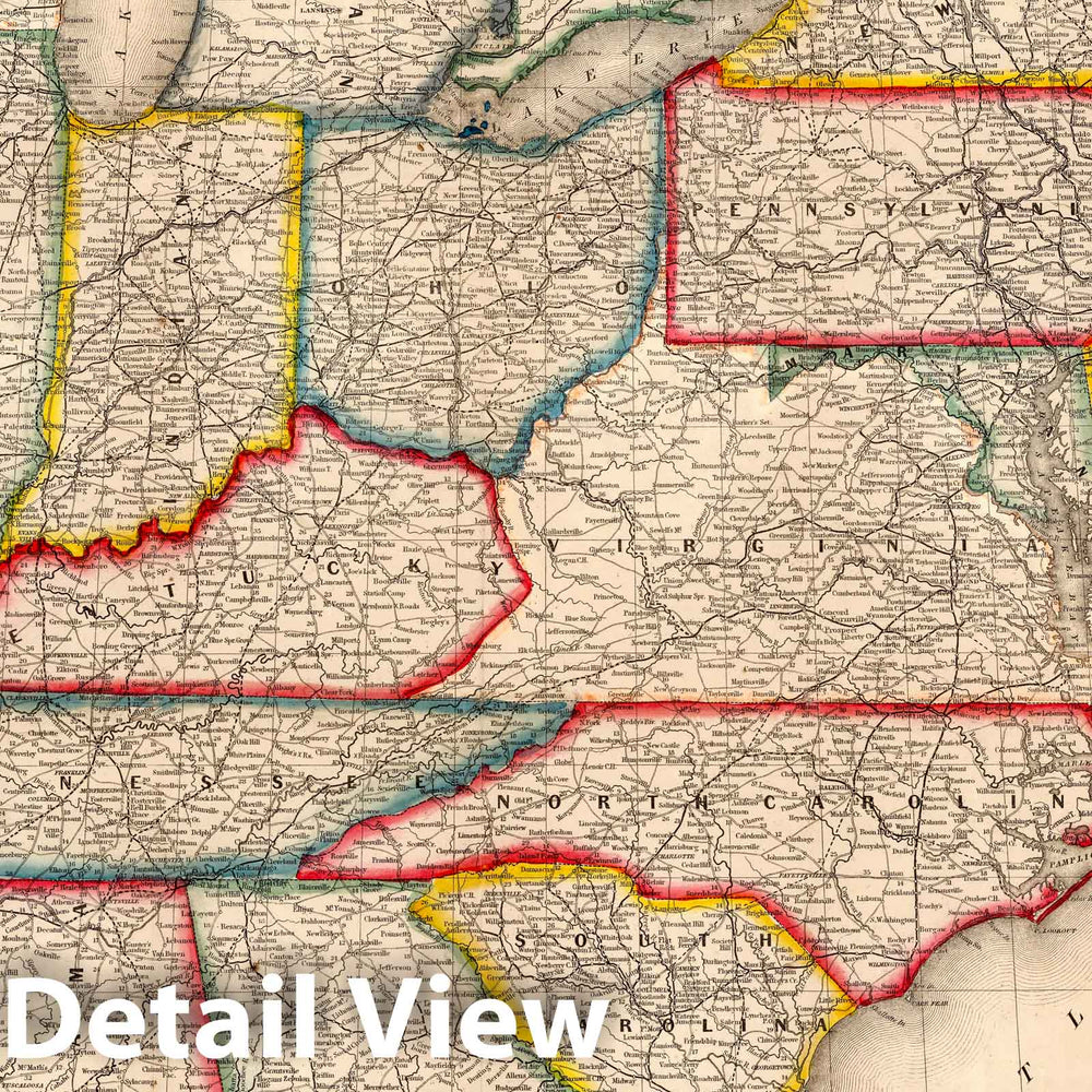 Historic Map : Guide Book, Guide Through The United States and the Canadas 1855 - Vintage Wall Art