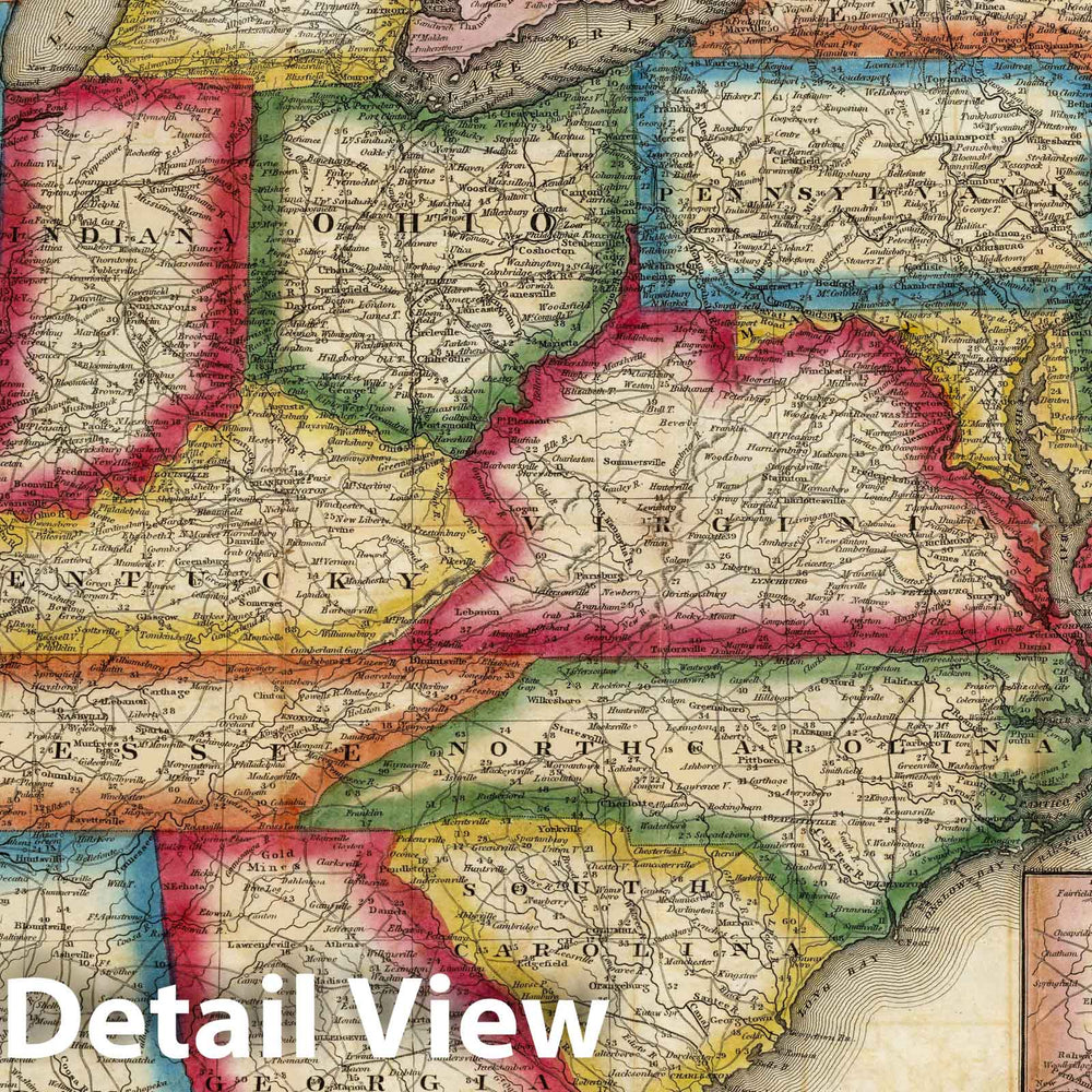 Historic Map : Guide Book, United States 1843 - Vintage Wall Art