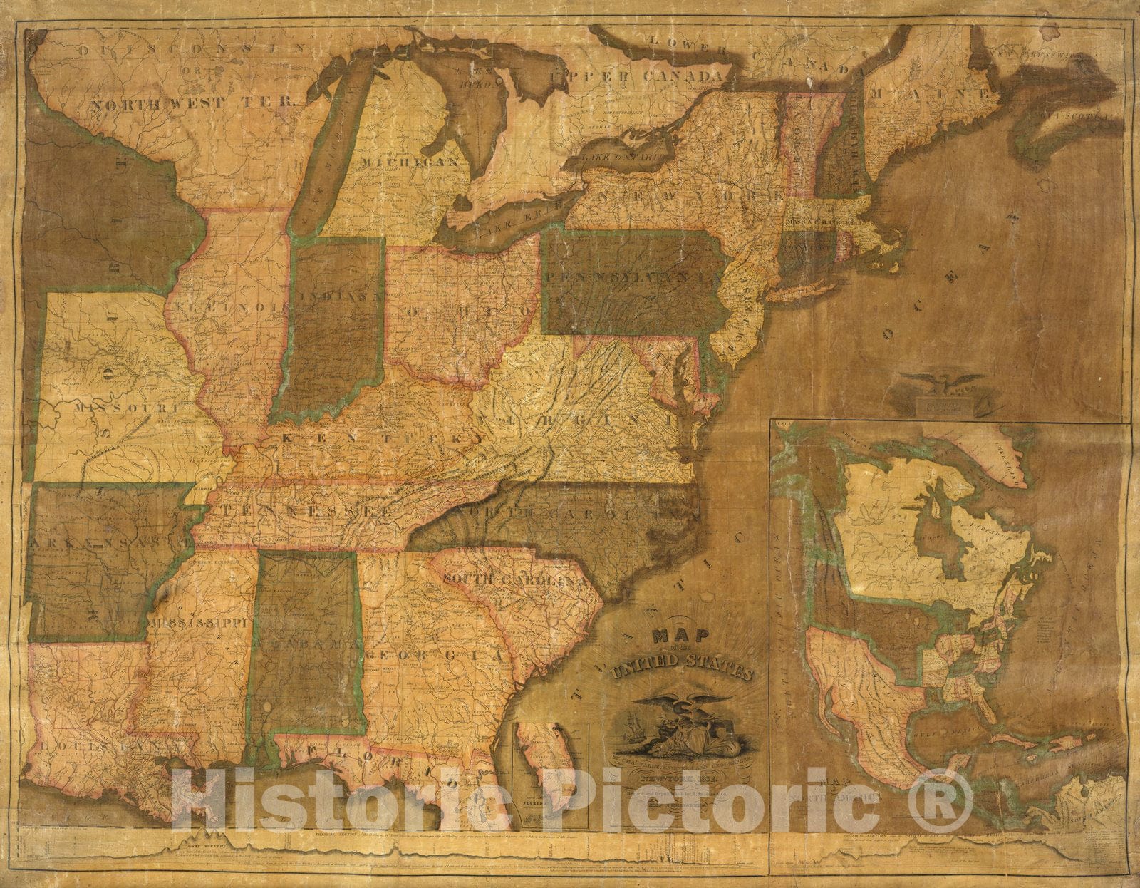 Historic Map : Wall Map, United States. 1832 v1
