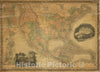 Historic Map : Wall Map, United States, Mexico, Central America, California, Oregon, New Mexico, W. Indies &c. 1851 - Vintage Wall Art