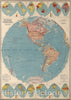 Historic Map : Wall Map, Western Hemisphere. 1940 - Vintage Wall Art
