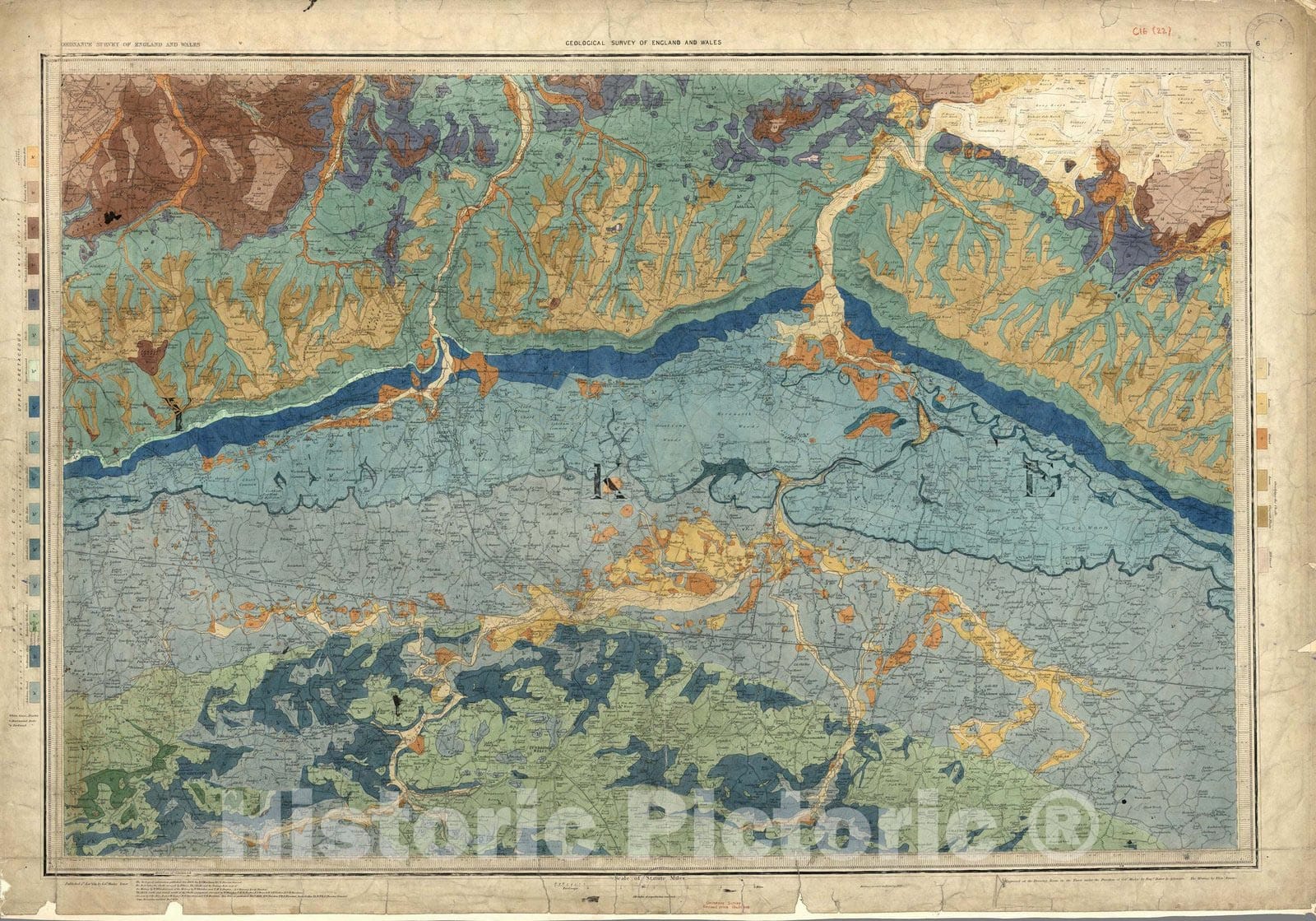 Historic Map : Geologic Atlas Map, 6. Maidstone. 1889 - Vintage Wall Art