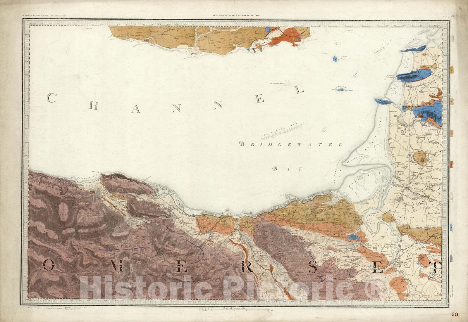 Historic Map : Geologic Atlas Map, 20. Bridgewater. 1884 - Vintage Wall Art