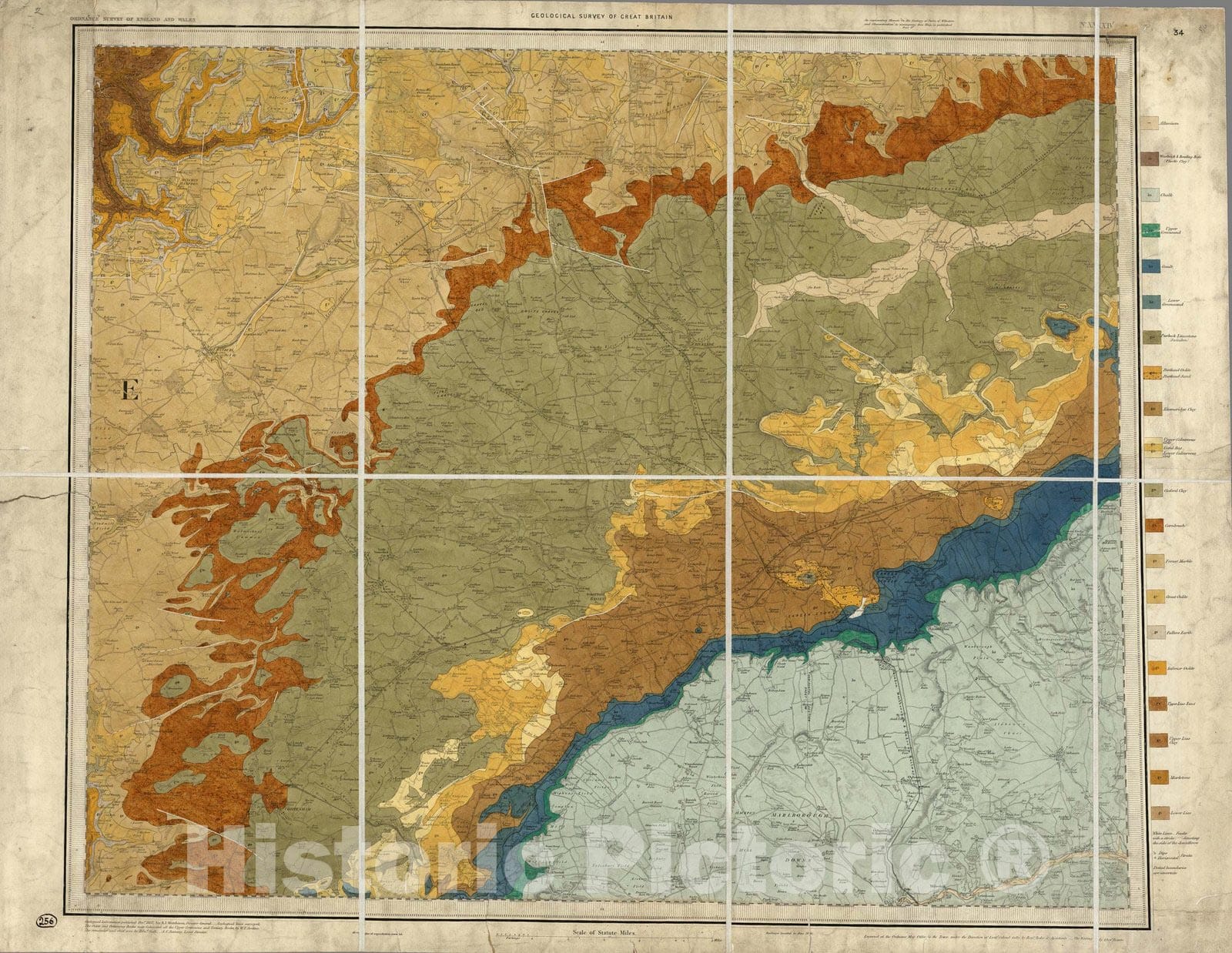 Historic Map : Geologic Atlas Map, 34. Cirencester. 1890 - Vintage Wall Art