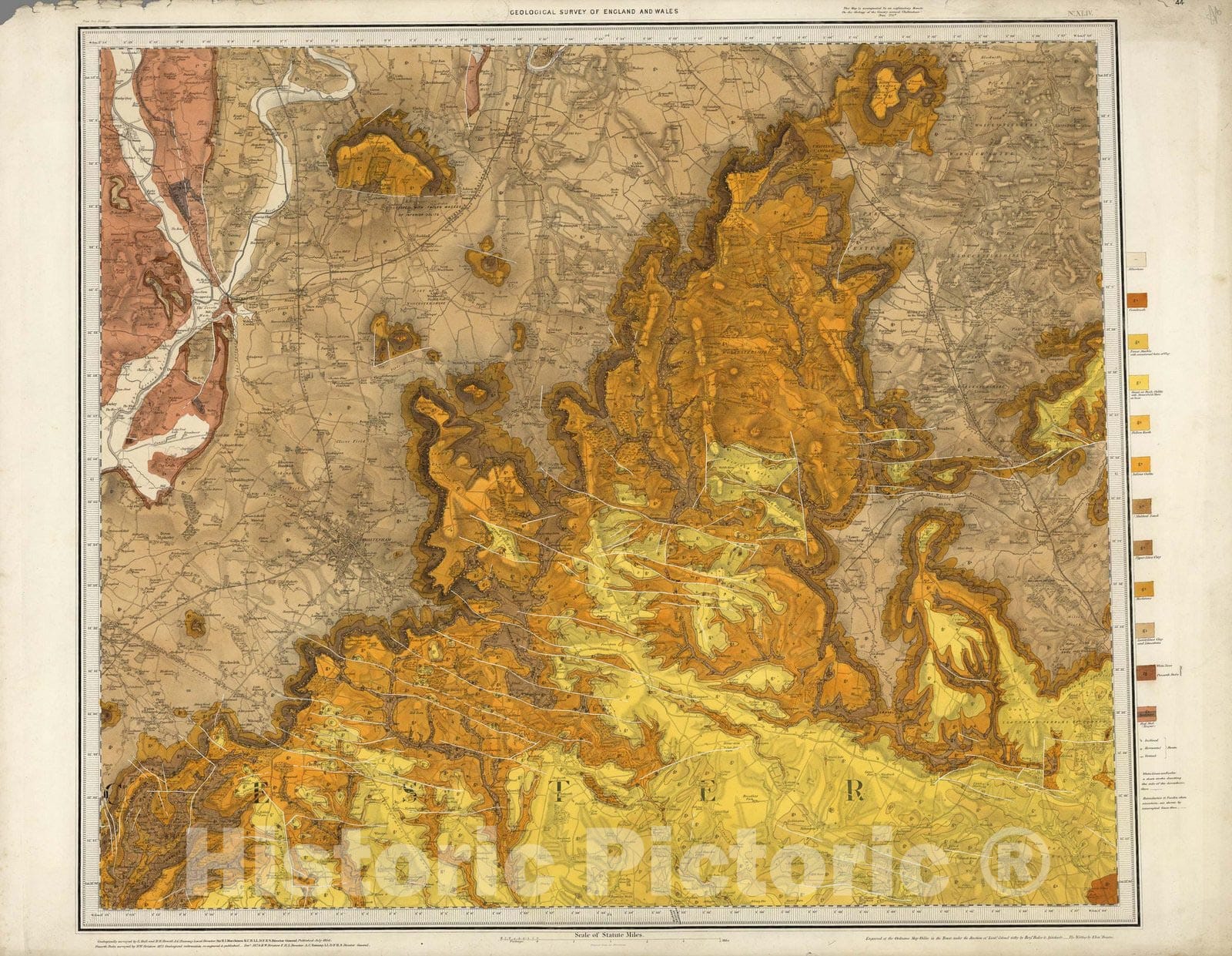 Historic Map : Geologic Atlas Map, 44. Cheltenham. 1879 - Vintage Wall Art