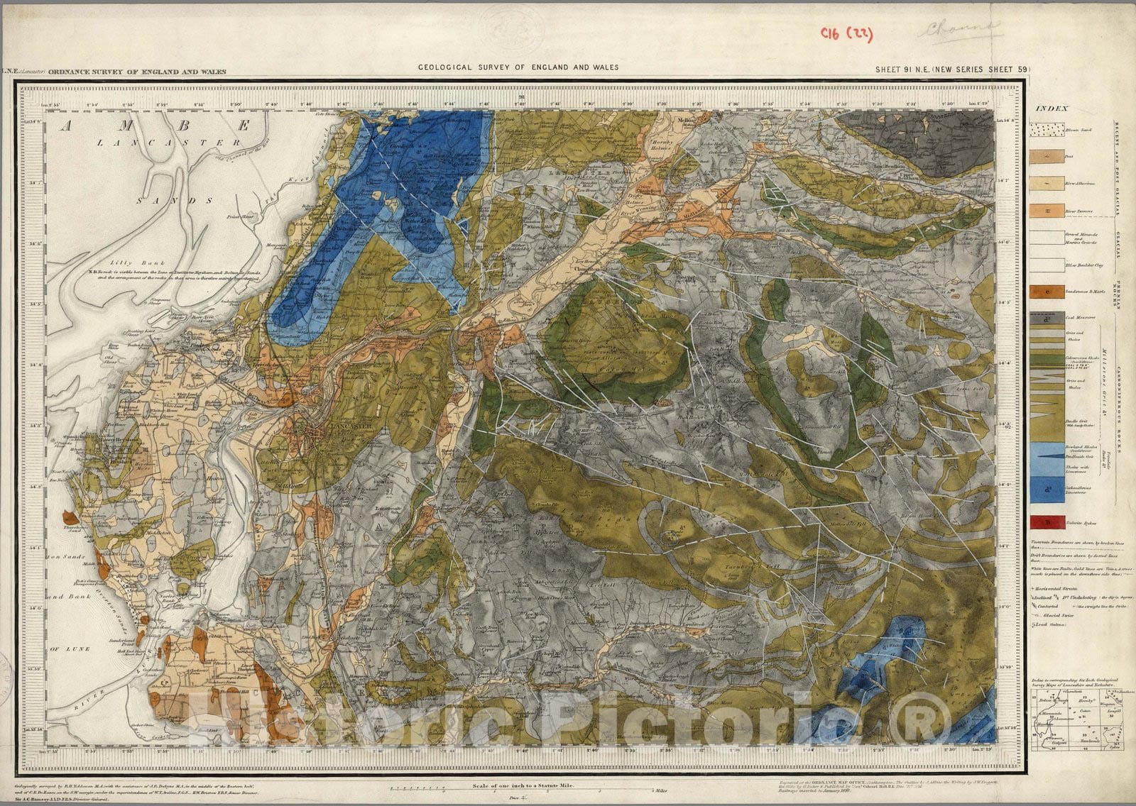 Historic Map : Geologic Atlas Map, 91. Lancaster, NE Quad. 1892 - Vintage Wall Art