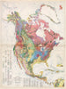 Historic Map - Wall Map, North America - Geology 1965 - Vintage Wall Art