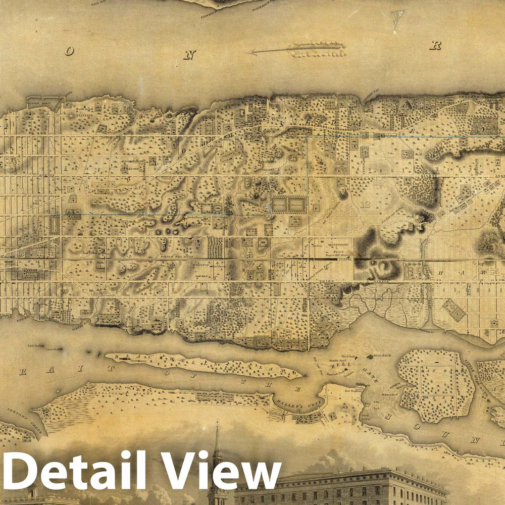 Historic Map : Wall Map, City and County of New - York. 1836 - Vintage Wall Art