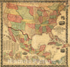 Historic Map : New National Map Exhibiting The United States, 1858 - Vintage Wall Art