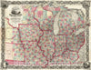 Historic Map : Pocket Map, Western States 1857 - Vintage Wall Art
