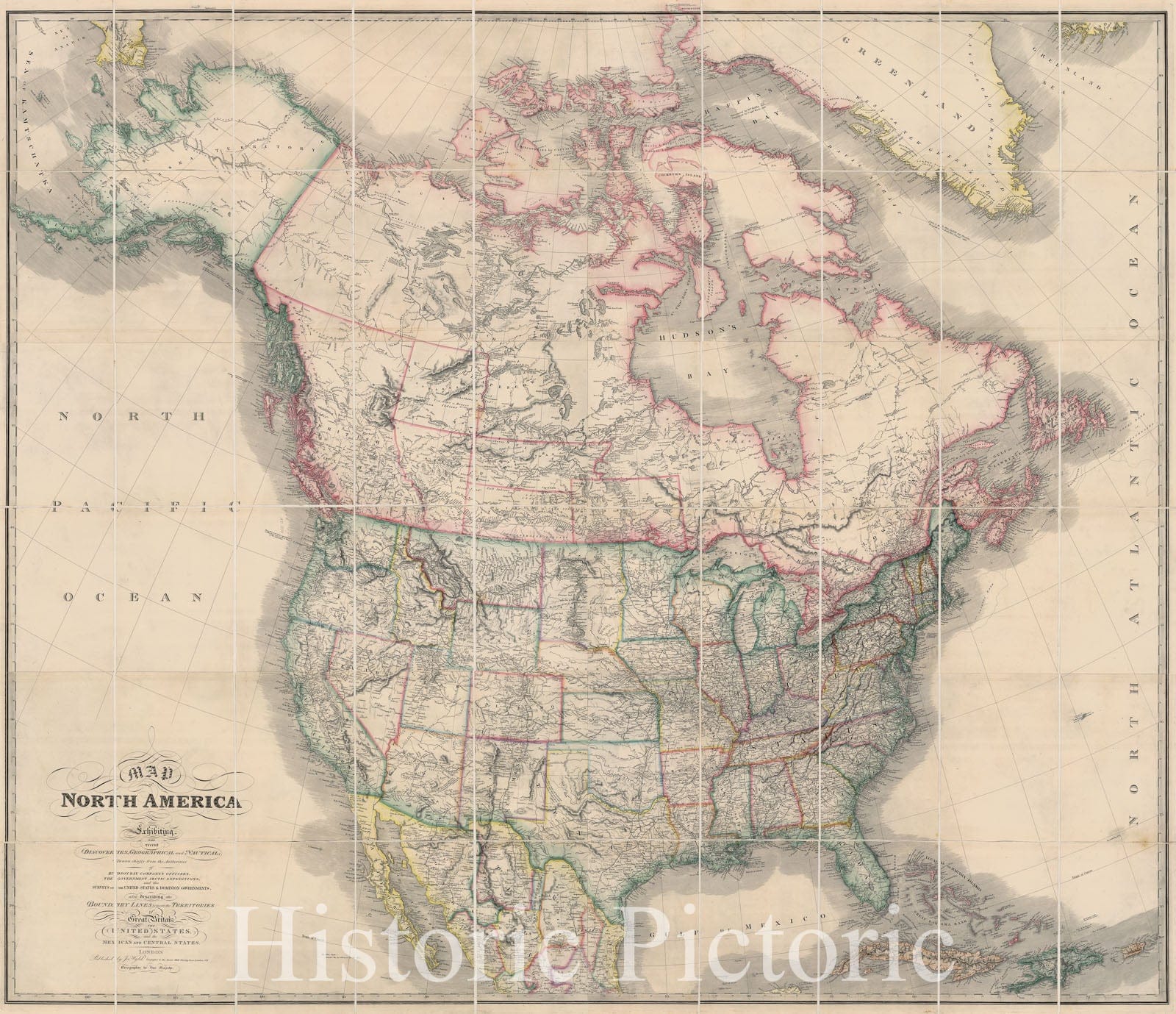 Historic Map : Case Map, North America. 1885 - Vintage Wall Art