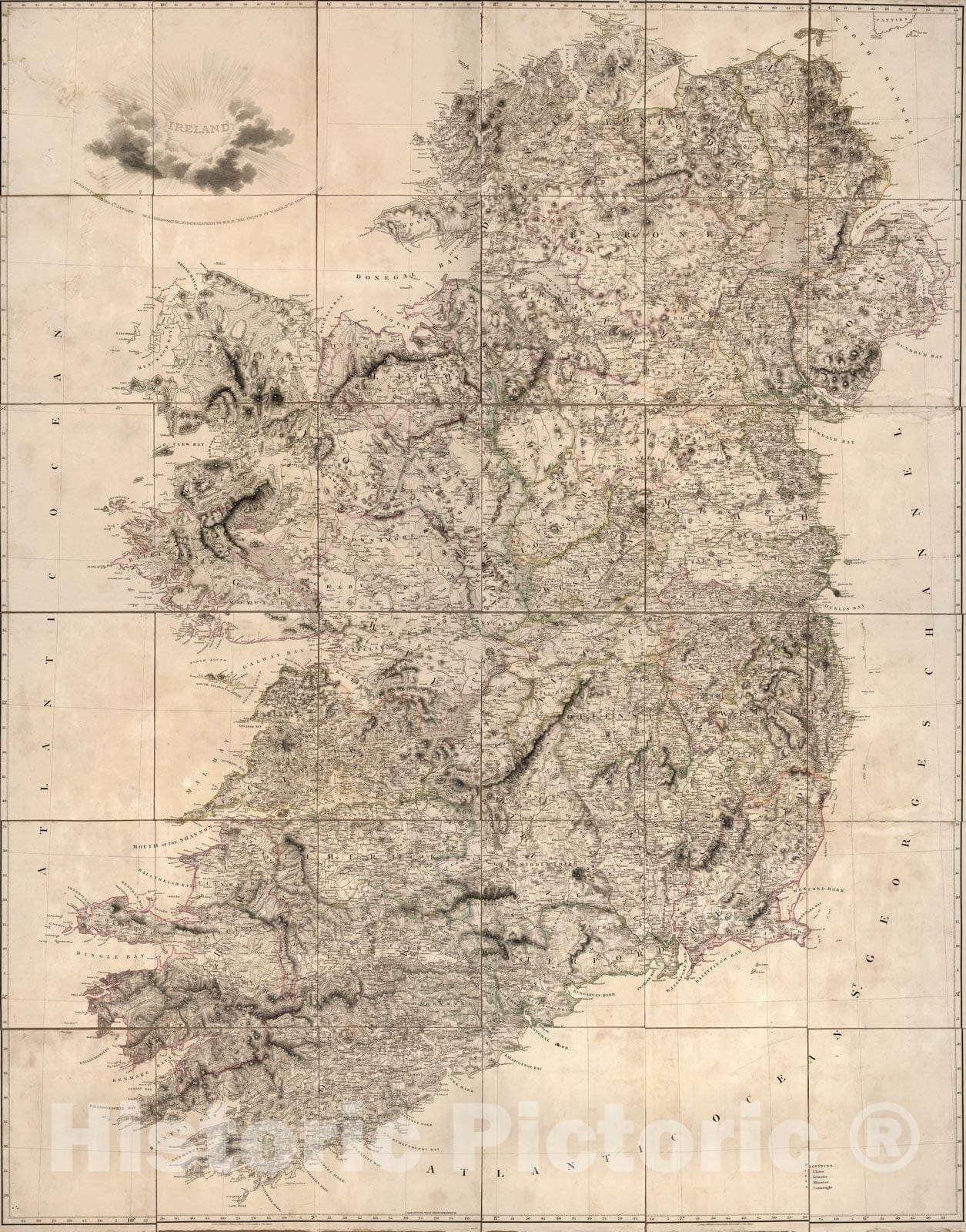 Historic Map : Case Map, Ireland 1811 - Vintage Wall Art
