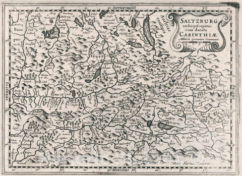 Historic Map : Austria, Saltzburg Archiepiscopatus Cum Ducatu Carinthiae, 1636 Atlas , Vintage Wall Art