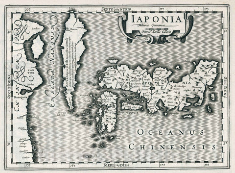 Historic Map : Japan, , Asia Iaponia. Petrus Kaerius Caelavit, 1636 Atlas , Vintage Wall Art