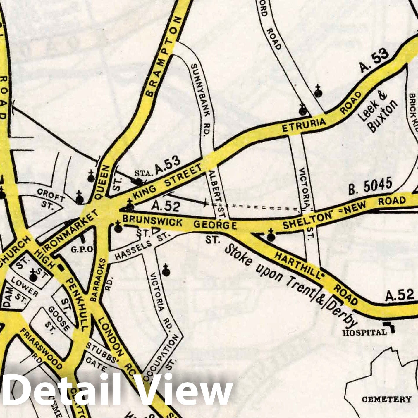 Historic Map 1941 Military Atlas Newcastle Under Lyme. Vintage W