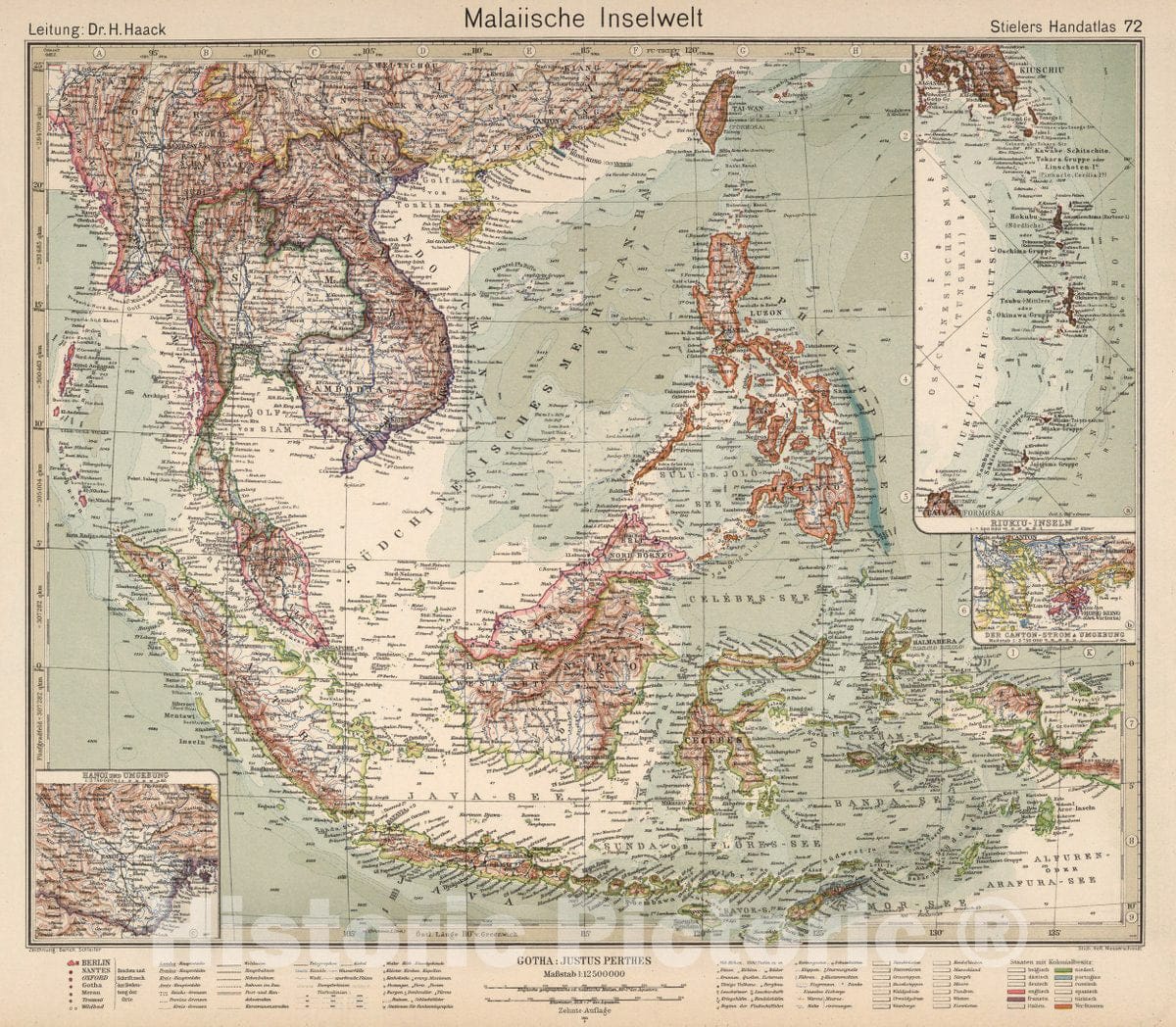 Historic Map : Indonesia, 72. Malaiische Inselwelt. Malay Archipelago, Indonesia, 1925 Atlas , Vintage Wall Art
