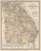 Historic Map : A New Map of Georgia with Its Canals, Roads & Distances by H.S. Tanner, 1833 Atlas - Vintage Wall Art
