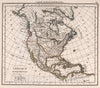 Historic Map : Amerique Septentrionale 1824, 1824 Atlas - Vintage Wall Art