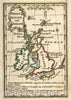 Historic Map : Great Britain And Ireland. Atlas Minimus or a New Set of Pocket Maps of the Several Empires, Kingdoms and States of the Known World, 1758- Vintage Wall Art