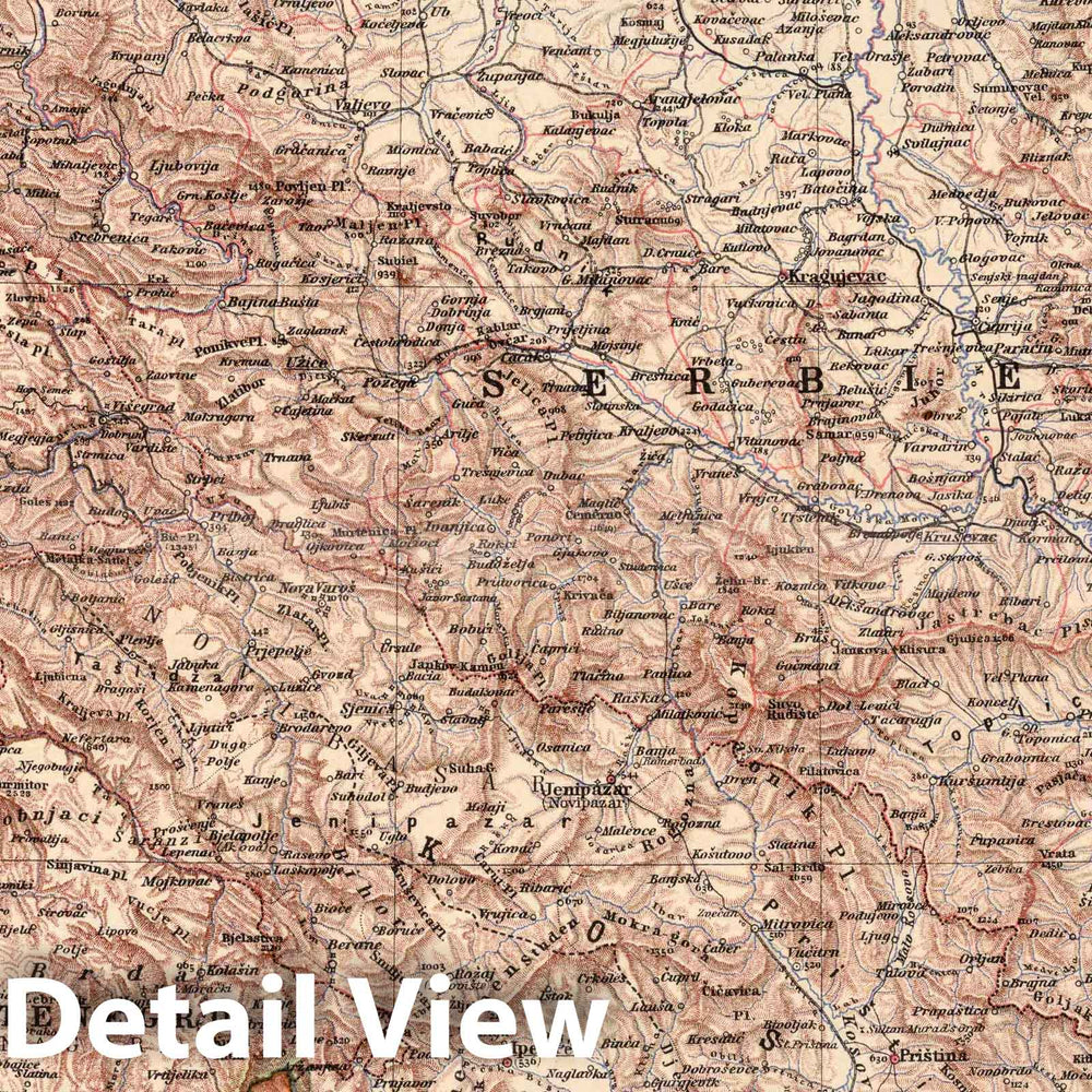 Historic Map : Albania, 51. Sudslawien (Ostlicher Teil). Yugoslavia (Eastern Part), 1925 Atlas , Vintage Wall Art