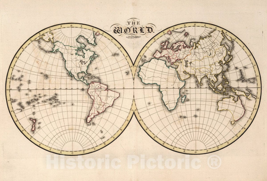 historic-map-1815-school-atlas-the-world-copied-from-wilkinson-s-historic-pictoric for Free Printable Old World Maps Historic Map : 1815 School Atlas - The World. Copied from Wilkinson's – Historic Pictoric for Free Printable Old World Maps